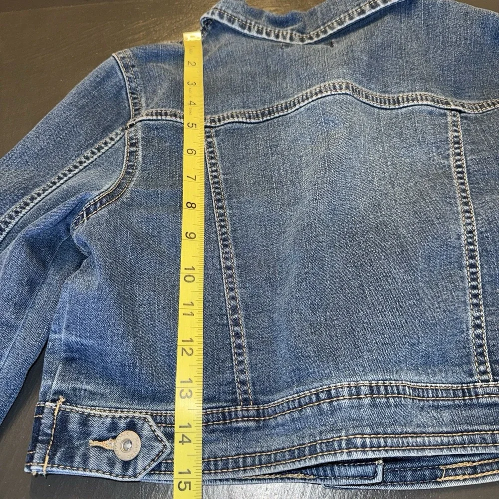 Cute Arizona Jean Co Denim Jacket Girls Size XL (14/16) Blue Button Up Cropped‎